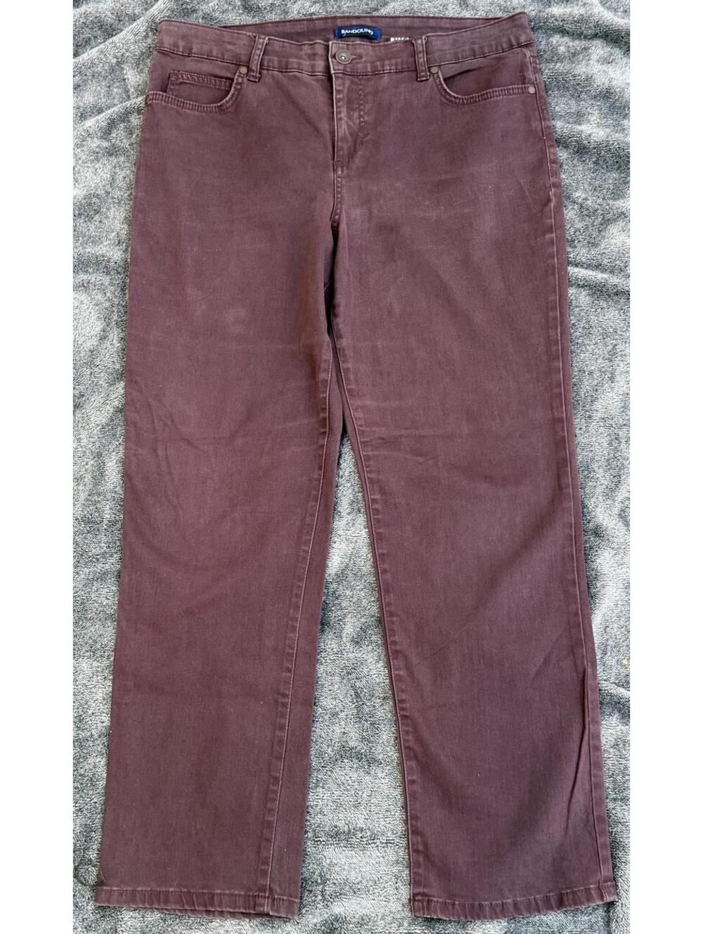 Bandolino Straight Leg Jeans Size 12 Mauve Cotton Casual